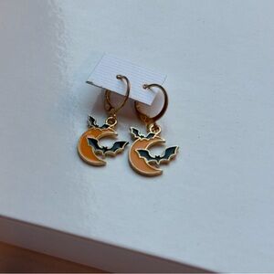 👾5 for $25 Gold and Black Moon Bat Earrings